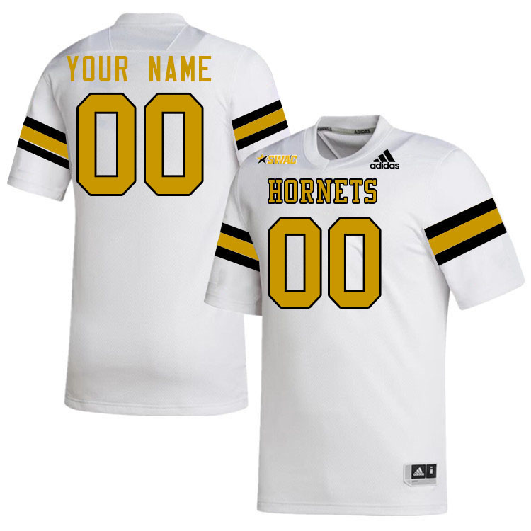 Custom Alabama State Hornets Name And Number Football Jerseys Stitched Sale-White